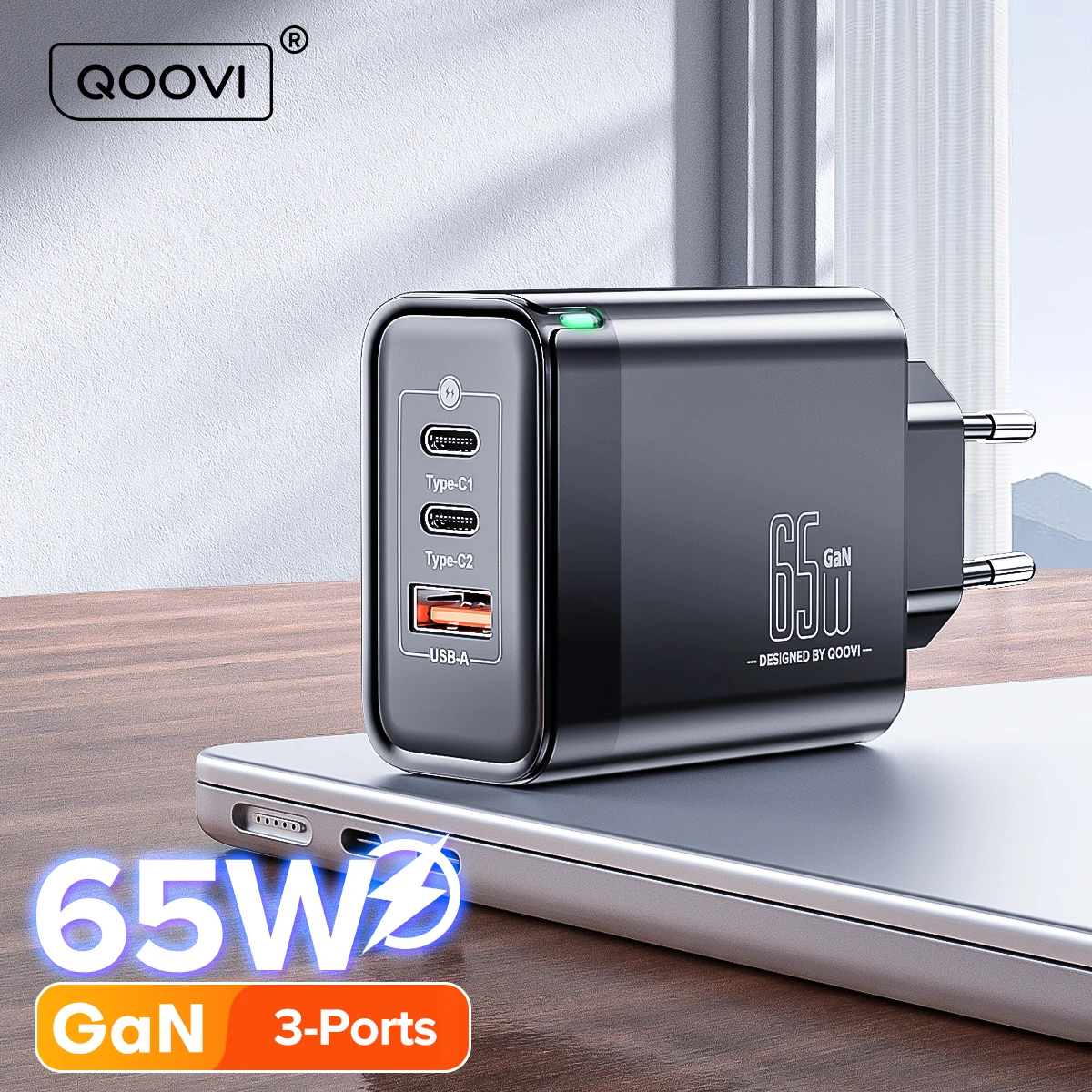 Устройство зарядное QOOVI, 65 Вт, USB Type C
Устройство зарядное QOOVI, 65 Вт, USB Type C