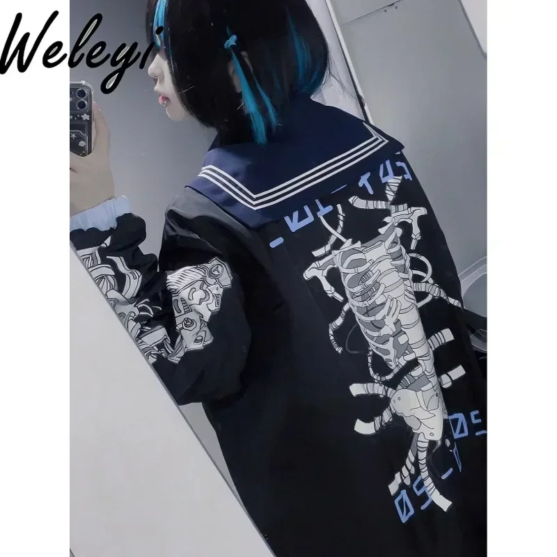 Japanese Clothes Kawaii Mutation Mechanical Cotton Jacket Subculture Camperas De Mujer Mine Water Color System Long Sleeve Coat
Japanese Clothes Kawaii Mutation Mechanical Cotton Jacket Subculture Camperas De Mujer Mine Water Color System Long Sleeve Coat