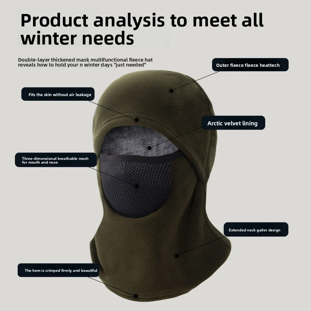 New Polar Fleece Scarf Mask Integrated Hat Warm Coldproof Pullover Cap Breathable Windproof Helmet Cap Unisex
New Polar Fleece Scarf Mask Integrated Hat Warm Coldproof Pullover Cap Breathable Windproof Helmet Cap Unisex