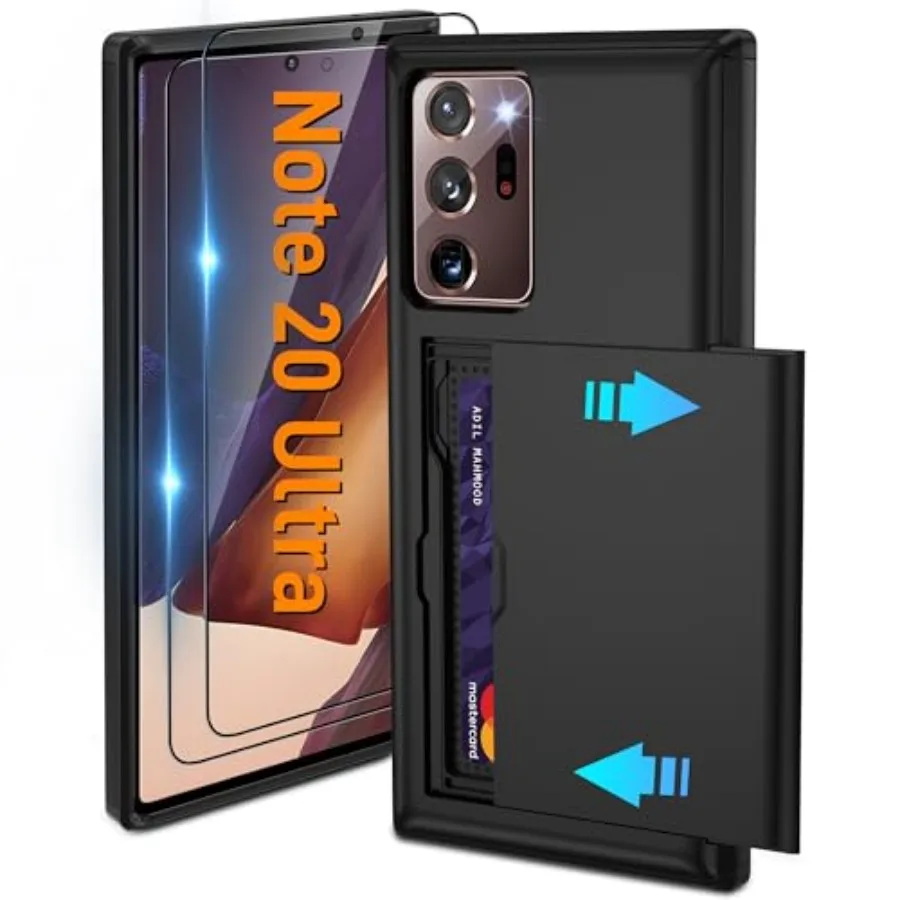 for Samsung Galaxy Note 20 Ultra Case with Card Holder and 2 Pcs HD Screen Protector, Slim Heavy Duty Dual Layer Shockproof Des
for Samsung Galaxy Note 20 Ultra Case with Card Holder and 2 Pcs HD Screen Protector, Slim Heavy Duty Dual Layer Shockproof Des