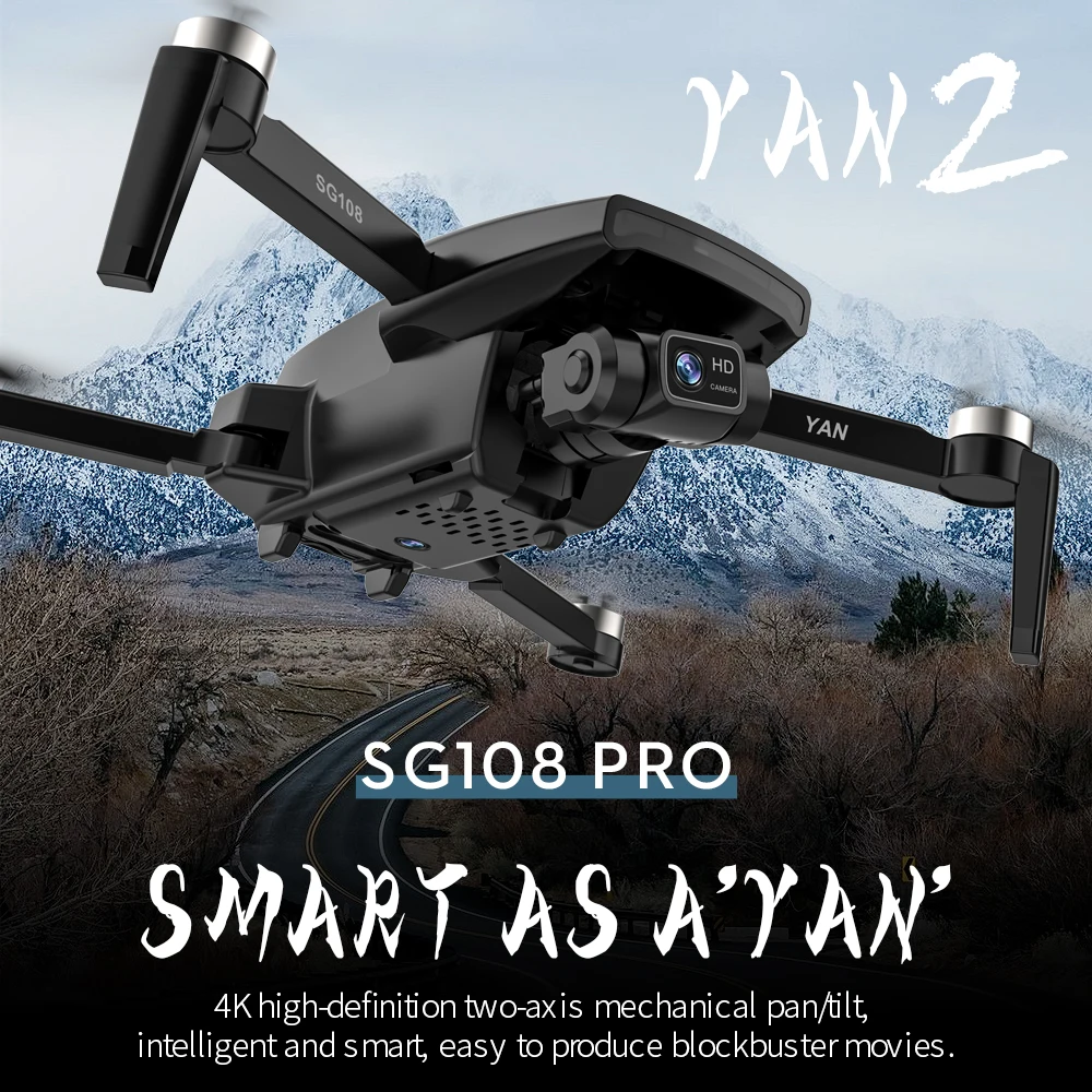 SG108 PRO 4K Drone 2-Axis Gimbal Professional Camera GPS 5G WiFi FPV Dron Brushless Long Distance 1000m RC Quadcopter 26 Minutes
SG108 PRO 4K Drone 2-Axis Gimbal Professional Camera GPS 5G WiFi FPV Dron Brushless Long Distance 1000m RC Quadcopter 26 Minutes