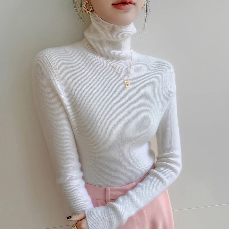 Sweaters Knitted Sweater Women Pullovers New Long Sleeve Turtleneck Knit Sweater Pullover Women Tops Black Sueter Feminino Q3479
Sweaters Knitted Sweater Women Pullovers New Long Sleeve Turtleneck Knit Sweater Pullover Women Tops Black Sueter Feminino Q3479