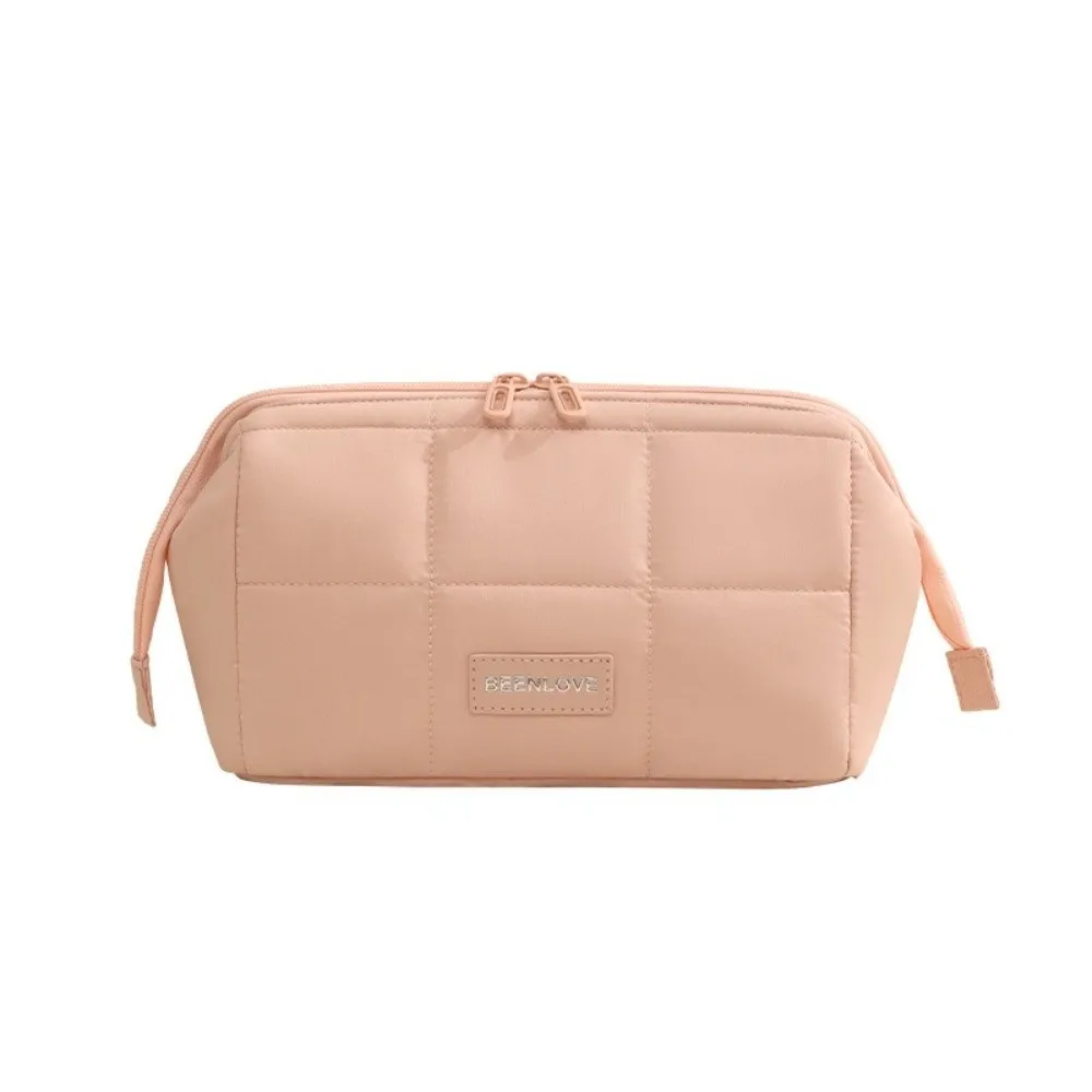 Fashion Wide-open Quilted Cosmetic Bag Large Capacity Solid Color Travel Toiletry Bag Ultralight Zipper Portable Storage Bag 
Fashion Wide-open Quilted Cosmetic Bag Large Capacity Solid Color Travel Toiletry Bag Ultralight Zipper Portable Storage Bag