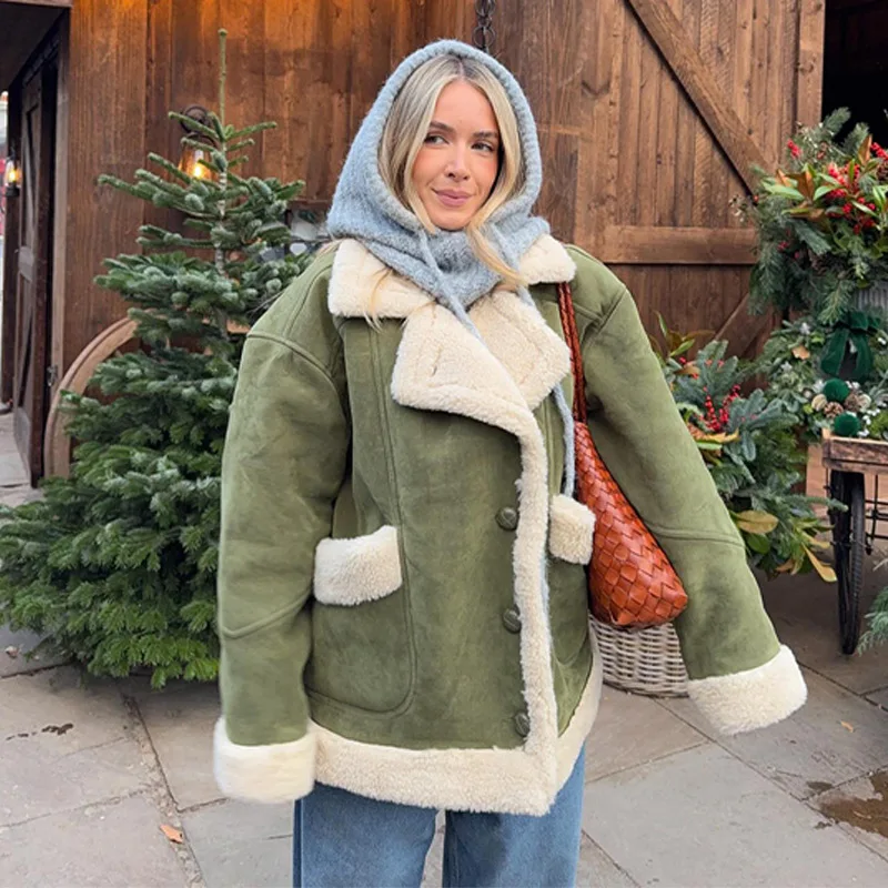 Stylish Thick Short Jacket Fur Patchwork Trendy Retro Autumn Winter Women's Outerwear Versatile Fashion Chic Female Streetwear
Stylish Thick Short Jacket Fur Patchwork Trendy Retro Autumn Winter Women's Outerwear Versatile Fashion Chic Female Streetwear