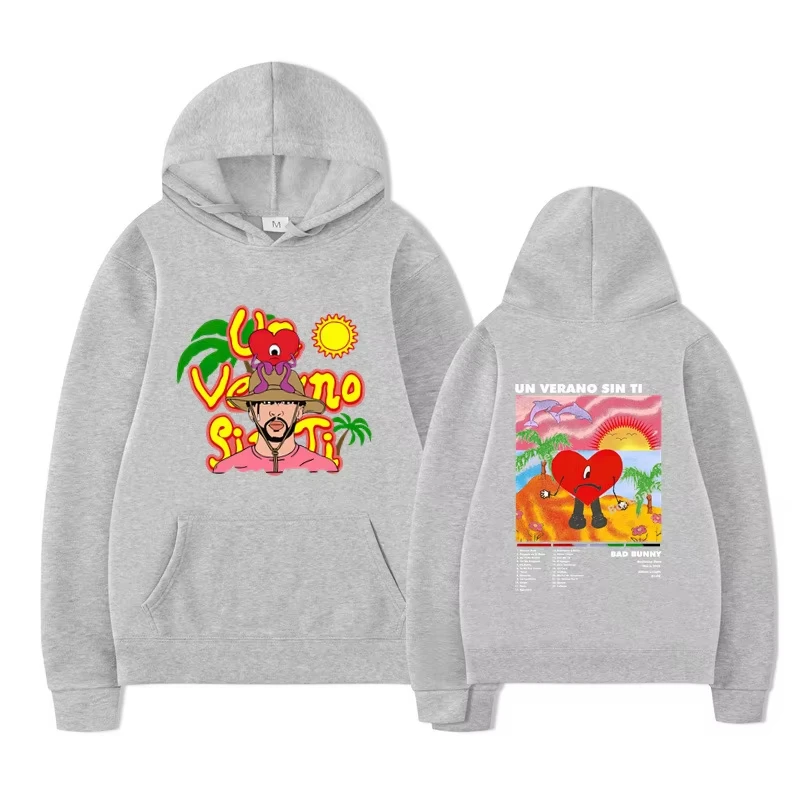 Толстовка с капюшоном Bad Bunny, издание для пар UN VERANO SIN TI, толстовка с длинными рукавами и принтом музыкального альбома, головной убор Super Street, спортивный комплект
Толстовка с капюшоном Bad Bunny, издание для пар UN VERANO SIN TI, толстовка с длинными рукавами и принтом музыкального альбома, головной убор Super Street, спортивный комплект
