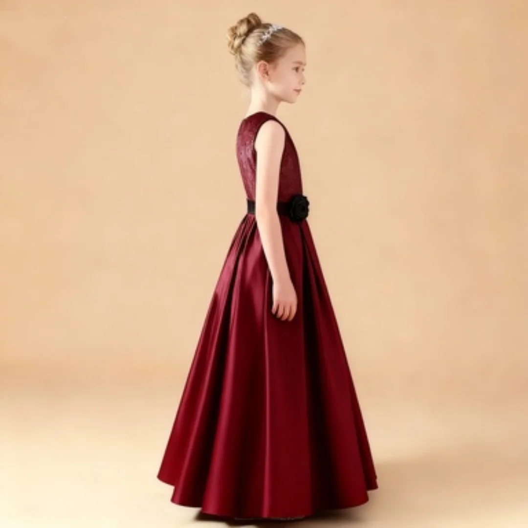 Elegant and High-End Flower Girl Piano Performance Dress, Sleeveless Satin Long Dress, Children's First Communion Banquet Evenin
Elegant and High-End Flower Girl Piano Performance Dress, Sleeveless Satin Long Dress, Children's First Communion Banquet Evenin