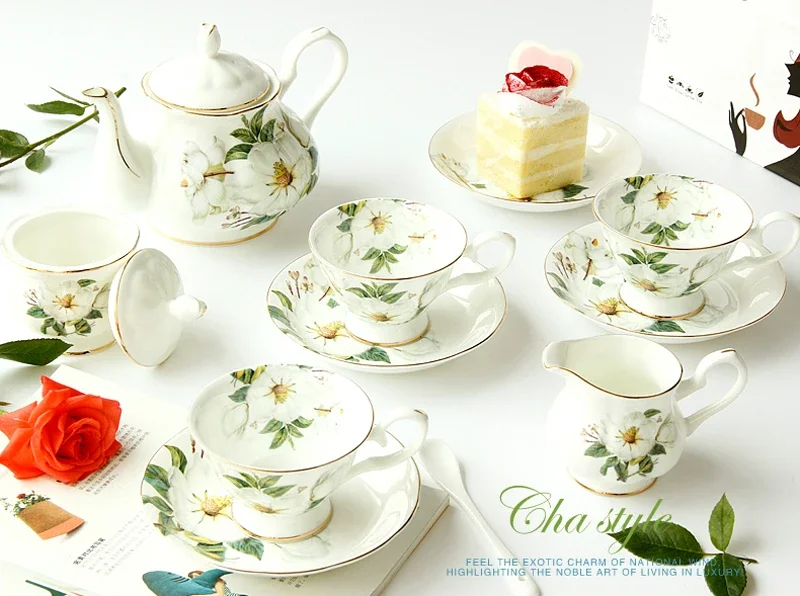 21pcs Set, Real Bone China Thermos Coffee Cup Set with Pot & Sugar Bowl & Cream Boat, Nespresso Cups as Household Gift, Floral
21pcs Set, Real Bone China Thermos Coffee Cup Set with Pot & Sugar Bowl & Cream Boat, Nespresso Cups as Household Gift, Floral