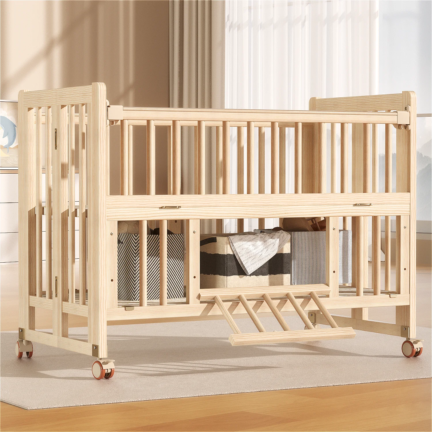 2025 New Type Full Size Foldable Baby Solid Wood Pine Cot Bed Multifunctional Baby Crib Bed with Storage Space
2025 New Type Full Size Foldable Baby Solid Wood Pine Cot Bed Multifunctional Baby Crib Bed with Storage Space