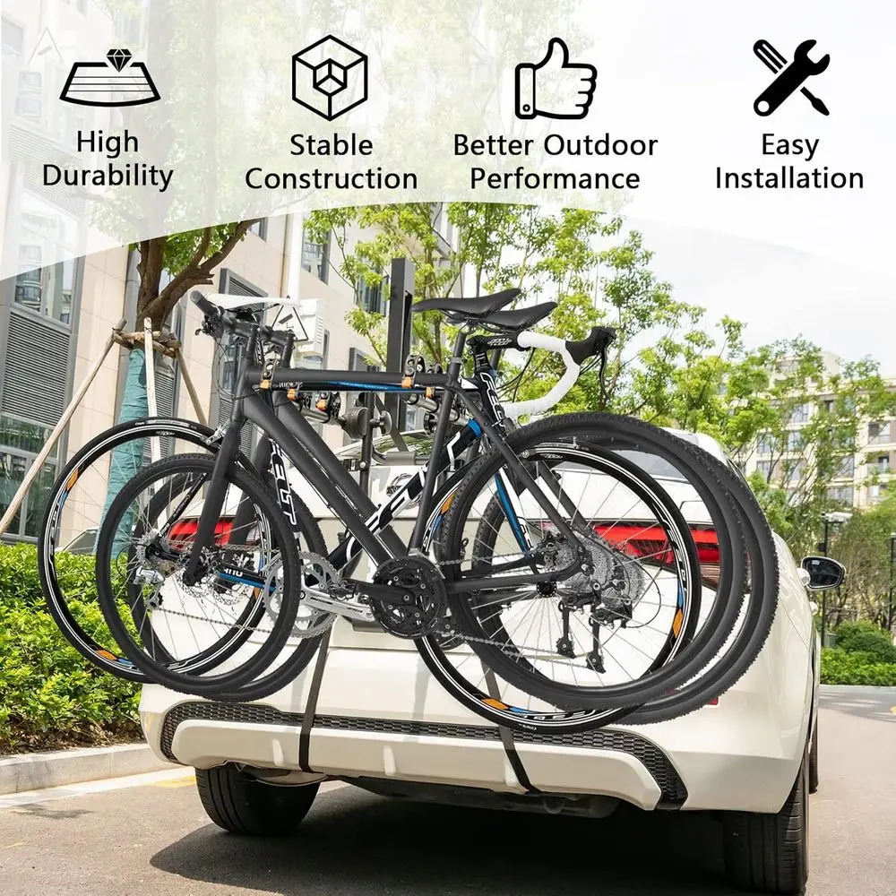 Adjustable Trunk Bike Rack with Protective Cradles and Straps for Various Car Types
Adjustable Trunk Bike Rack with Protective Cradles and Straps for Various Car Types