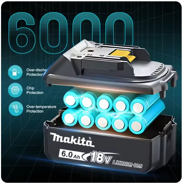 Genuine Makita 18V Battery 3Ah Battery BL1860 BL1850B BL1850 BL1840 BL1830B Makita Replacement Lithium Battery
Genuine Makita 18V Battery 3Ah Battery BL1860 BL1850B BL1850 BL1840 BL1830B Makita Replacement Lithium Battery