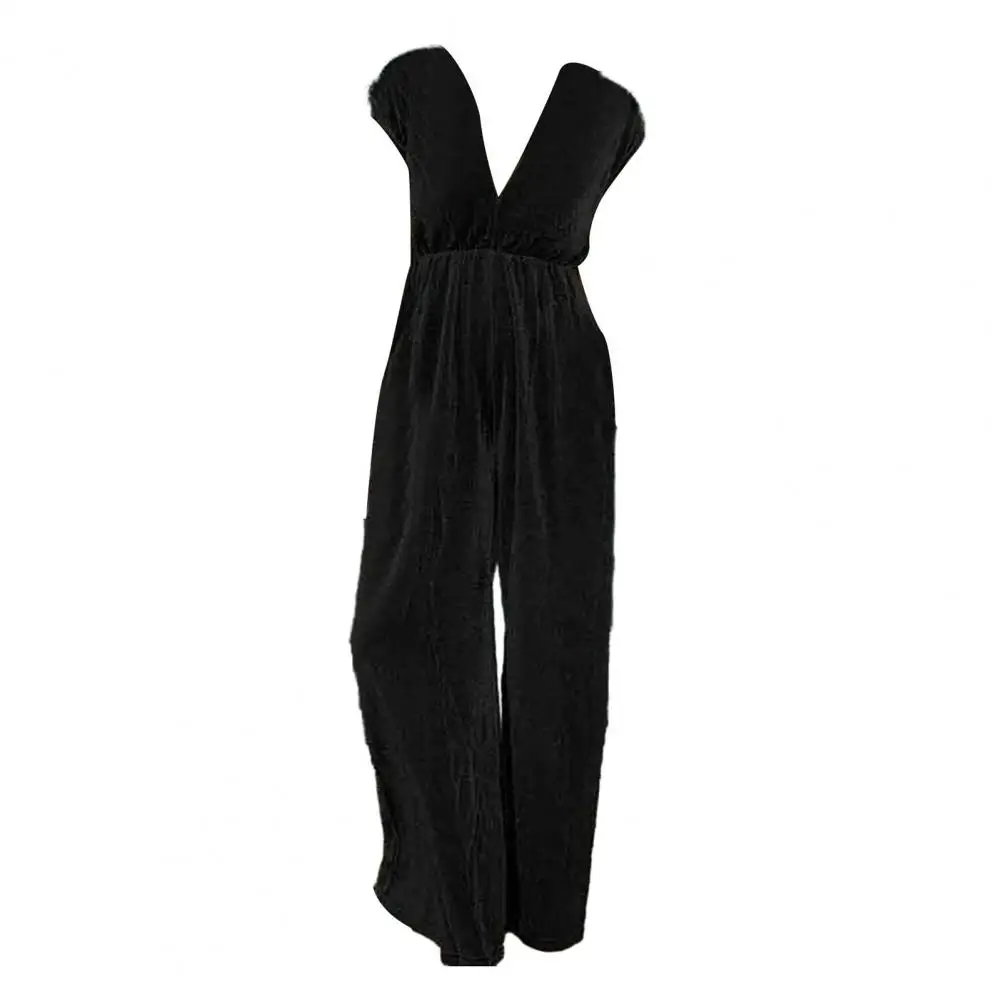 Shiny Velvet Jumpsuit Short Sleeve Jumpsuit Elegant V-neck Summer Jumpsuit with Wide Leg Pleated High Waist for Women Short
Shiny Velvet Jumpsuit Short Sleeve Jumpsuit Elegant V-neck Summer Jumpsuit with Wide Leg Pleated High Waist for Women Short