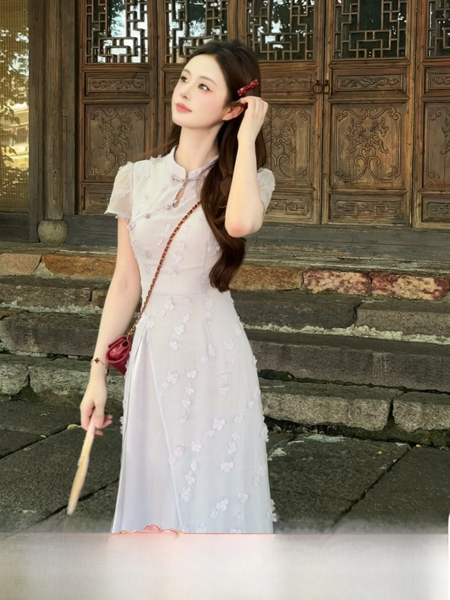 Elegant Purple Patchwork Waist-Cinching Qiqi New Chinese Style Small Flower Print Qipao Dress Women Summer Beautiful Dress
Elegant Purple Patchwork Waist-Cinching Qiqi New Chinese Style Small Flower Print Qipao Dress Women Summer Beautiful Dress