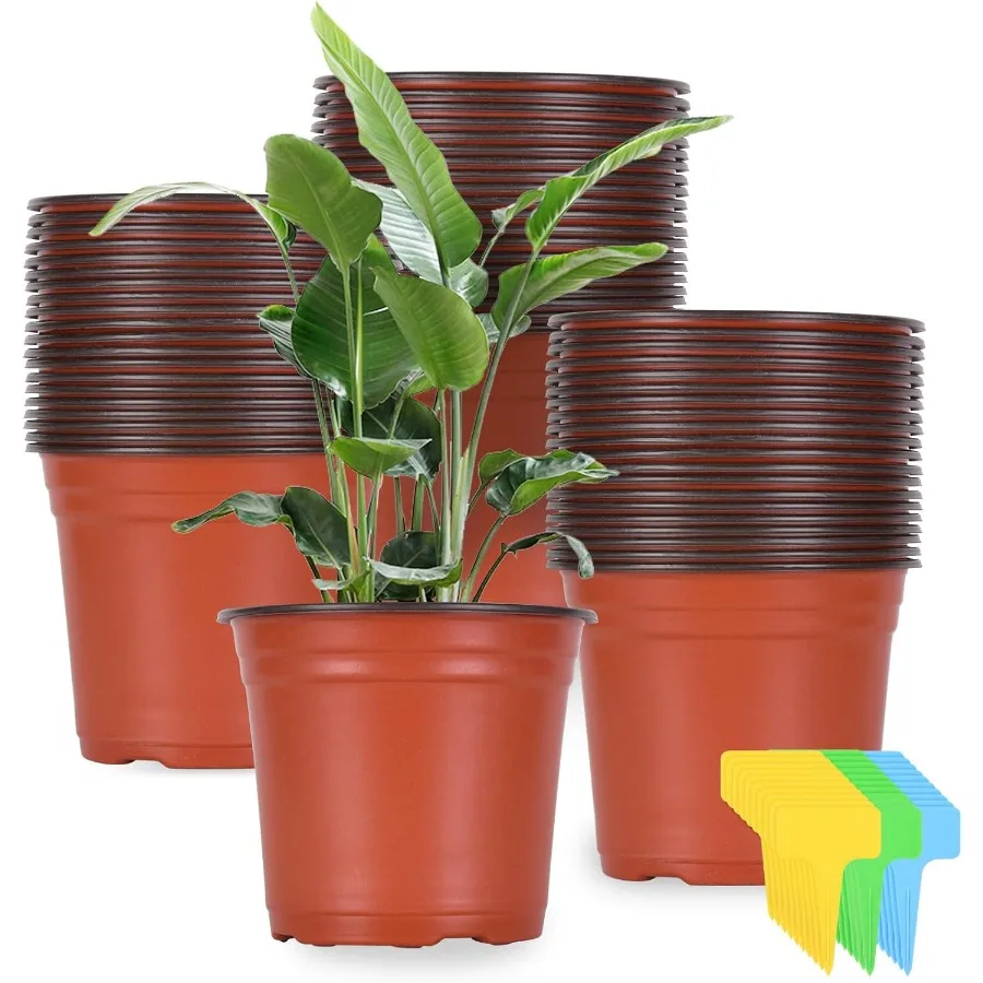100 Pcs Nursery Pots 6 Inch Plastic Planter Nursery Pots with 30 Pcs Plant Labels Seedling Pots and Seedling Flower Plant Conta
100 Pcs Nursery Pots 6 Inch Plastic Planter Nursery Pots with 30 Pcs Plant Labels Seedling Pots and Seedling Flower Plant Conta