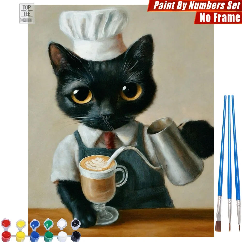 Набор для рисования по номерам Chef Black Cat DIY - Абстрактная картина с чашкой латте, подарок на Хэллоуин для учителя
Набор для рисования по номерам Chef Black Cat DIY - Абстрактная картина с чашкой латте, подарок на Хэллоуин для учителя