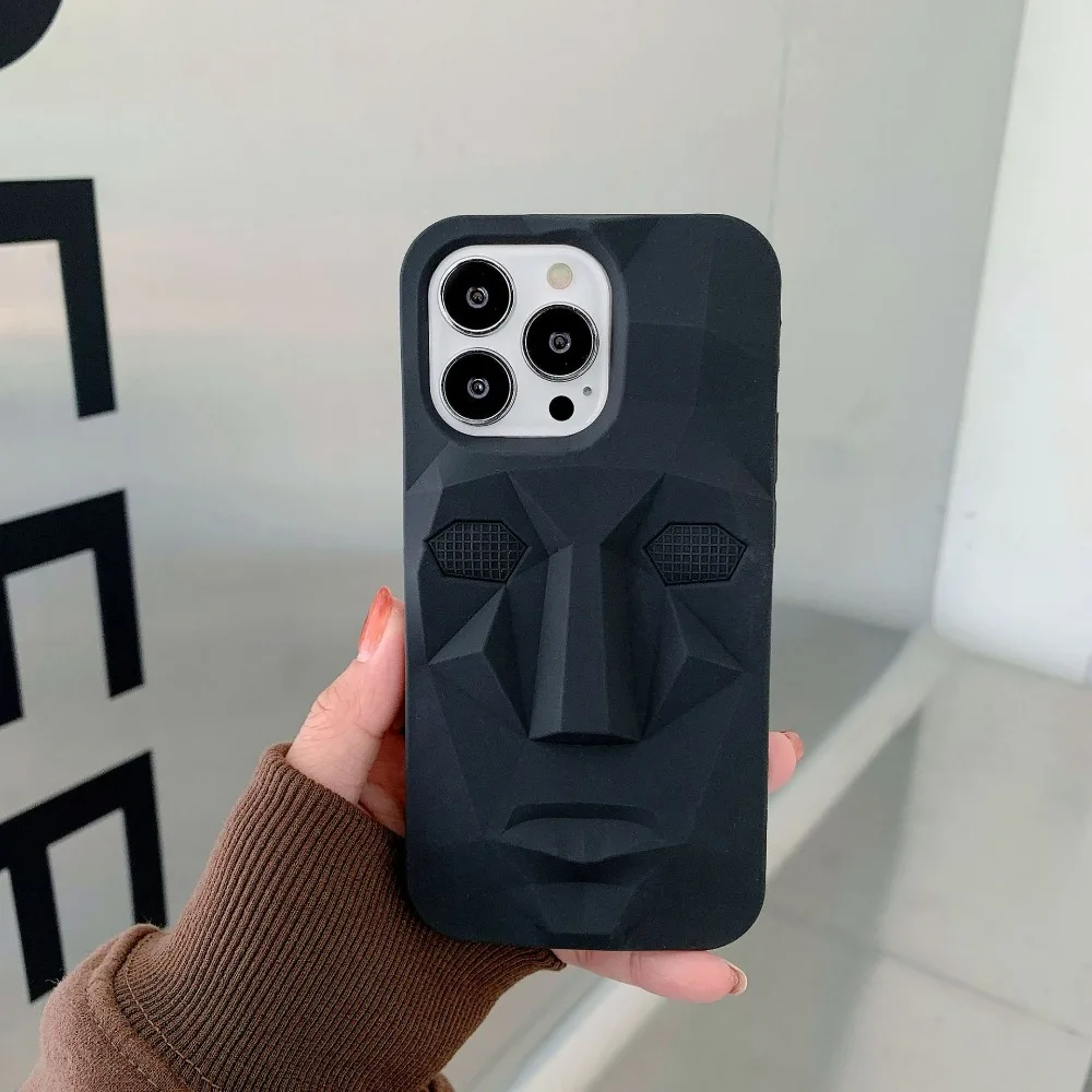 3D Man in Black Mask Easter Island Stone Statue Silicon phone case for iphone 14 Pro 12 11 13pro soft cover coque stone island
3D Man in Black Mask Easter Island Stone Statue Silicon phone case for iphone 14 Pro 12 11 13pro soft cover coque stone island