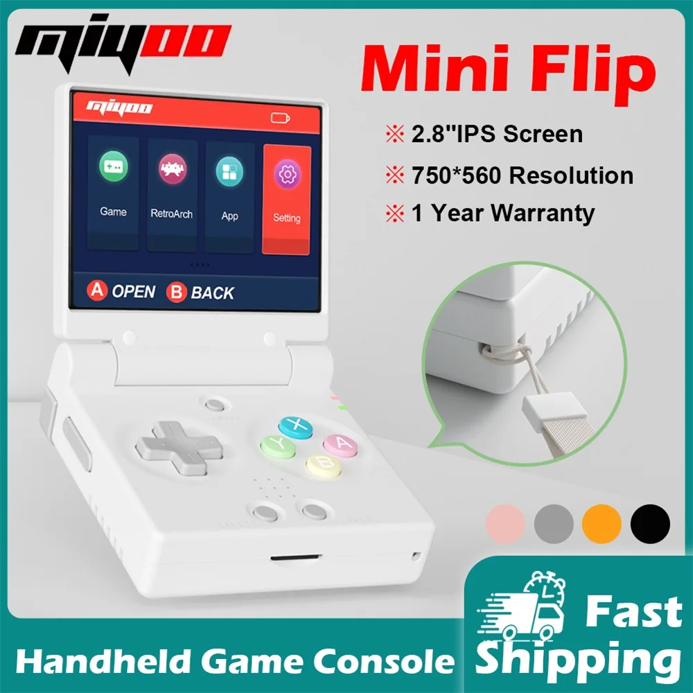 MIYOO Mini Flip Handheld Game Console 2.8''IPS 750*560 Screen Portable Classic Retro Video Game Consoles Simulator Players Gifts
MIYOO Mini Flip Handheld Game Console 2.8''IPS 750*560 Screen Portable Classic Retro Video Game Consoles Simulator Players Gifts