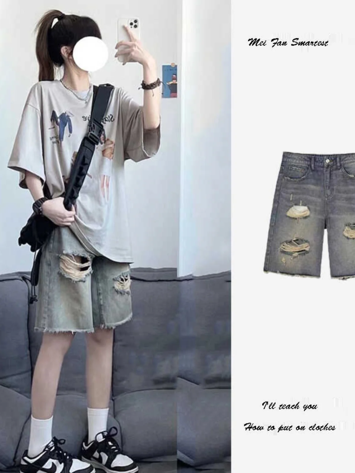 American Style Retro Hole Denim Shorts Women Summer Large Size Loose Straight Leg Wide Leg Five Shorts High Waist Jeans
American Style Retro Hole Denim Shorts Women Summer Large Size Loose Straight Leg Wide Leg Five Shorts High Waist Jeans