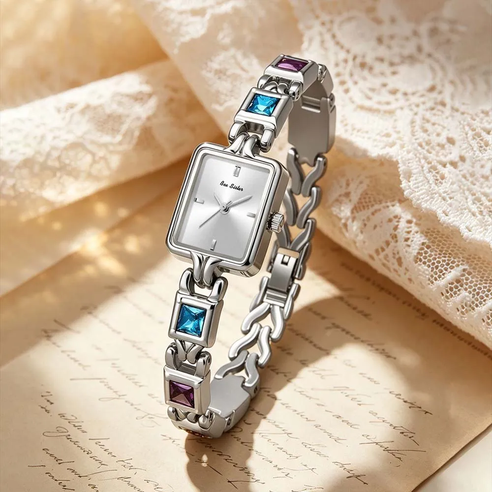 BS New Women's Quartz Wristwatch Vintage-Inspired Multi-Colored Gemstone Rainbow Women's Watch Ladies Dress Gifts FA1857
BS New Women's Quartz Wristwatch Vintage-Inspired Multi-Colored Gemstone Rainbow Women's Watch Ladies Dress Gifts FA1857