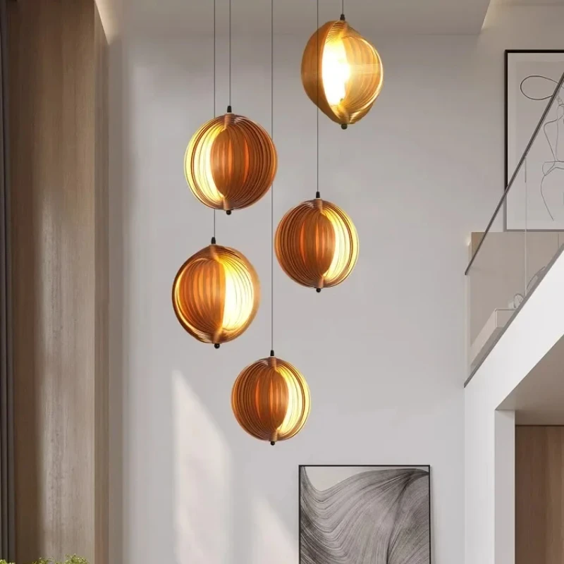 Japanese Wabi-sabi Style Loft Ceiling Chandeliers, Round Wooden Pendant Light, Villa Dining Room Rotating Staircase Lamp, Led
Japanese Wabi-sabi Style Loft Ceiling Chandeliers, Round Wooden Pendant Light, Villa Dining Room Rotating Staircase Lamp, Led