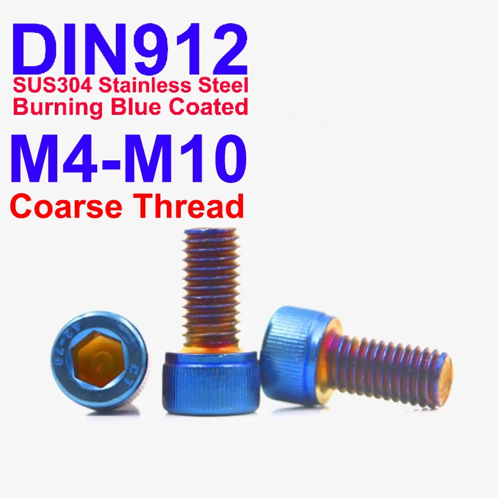 M3 M4 M5 M6 M8 M10 DIN912 Hex Socket Cap Head Screws SUS304 Stainless Steel Burning Blue Plated Allen Key Bolts
M3 M4 M5 M6 M8 M10 DIN912 Hex Socket Cap Head Screws SUS304 Stainless Steel Burning Blue Plated Allen Key Bolts