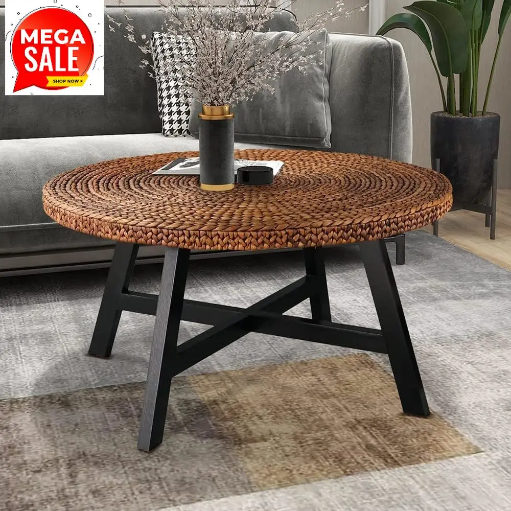 Бестселлер: Круглый кофейный столик из морской травы и массива сосны с X-образным основанием, легко собирается, доступны разные размеры
Бестселлер: Круглый кофейный столик из морской травы и массива сосны с X-образным основанием, легко собирается, доступны разные размеры