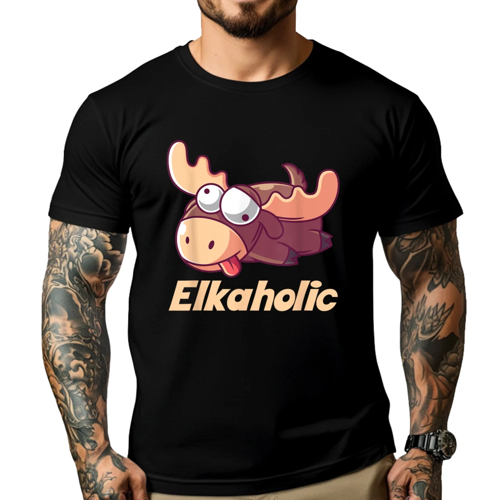 Elkaholic Alcoholic Shirt For Men Black Graphic T Shirts High Quality Men's T-Shirt
Elkaholic Alcoholic Shirt For Men Black Graphic T Shirts High Quality Men's T-Shirt