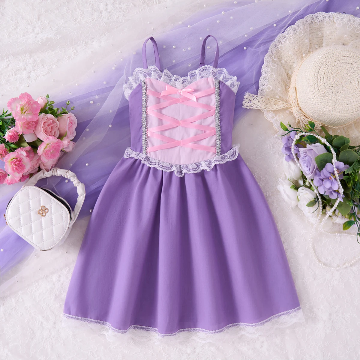 Girls Purple Sleeveless Lace Edge Dress Sling A-Line Cotton Casual Fairy Dress Summer Daily Children Baby Princess Costume 2025
Girls Purple Sleeveless Lace Edge Dress Sling A-Line Cotton Casual Fairy Dress Summer Daily Children Baby Princess Costume 2025