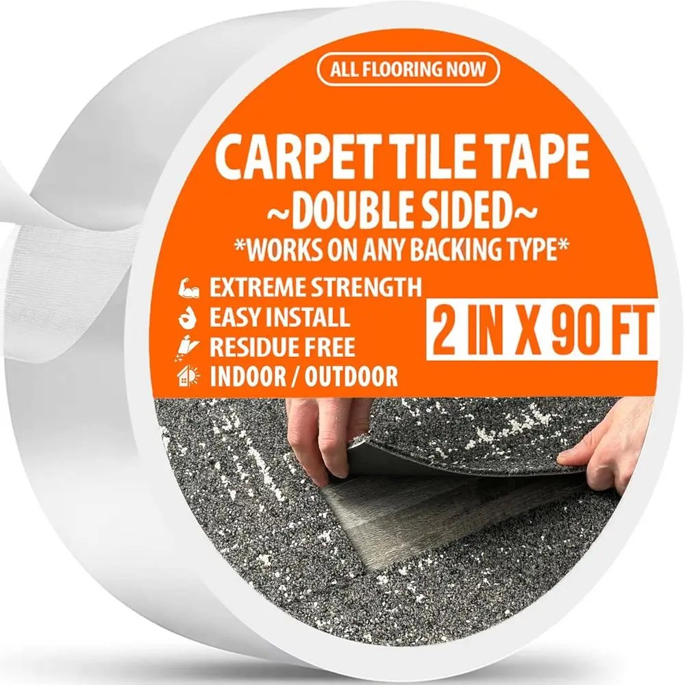 Carpet Tile Tape Double Sided 2in x 90ft - Heavy Duty Reinforced Web Mesh & Residue Free - Indoor/Outdoor, Carpet Tiles, Hardwoo
Carpet Tile Tape Double Sided 2in x 90ft - Heavy Duty Reinforced Web Mesh & Residue Free - Indoor/Outdoor, Carpet Tiles, Hardwoo