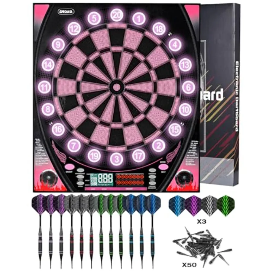Electronic dartboards for Adults, Dartboard Electronic with Bright Score Display, Multiple Games, and Durable Design-Perfect fo
Electronic dartboards for Adults, Dartboard Electronic with Bright Score Display, Multiple Games, and Durable Design-Perfect fo