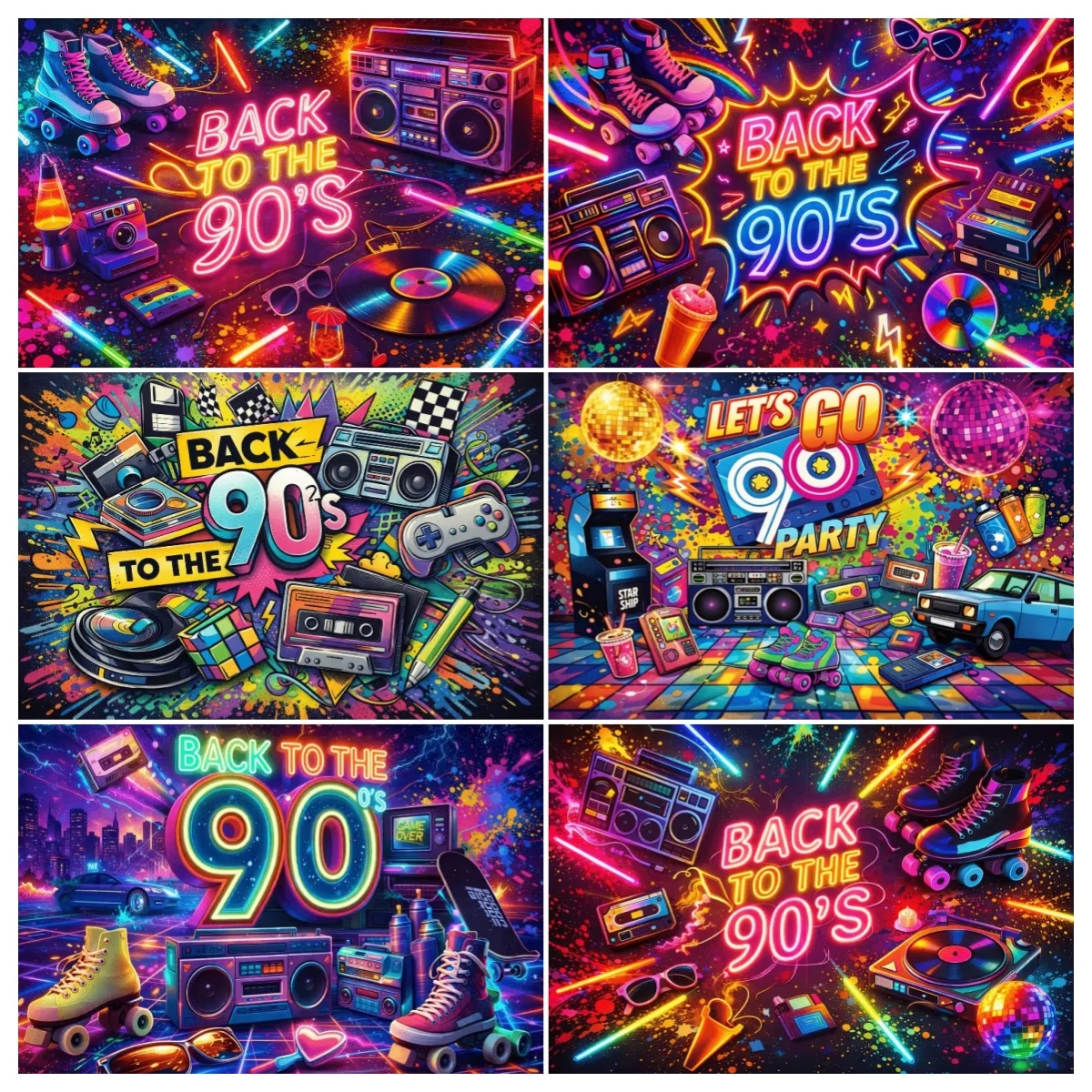 Back to the 90s Background Neon Retro 1990s Throwback Nostalgia Party Decoration Backdrop Disco Photography Supplies Banner Prop
Back to the 90s Background Neon Retro 1990s Throwback Nostalgia Party Decoration Backdrop Disco Photography Supplies Banner Prop