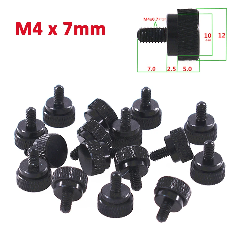 2-10pcs M4x7mm Aluminum Alloy Knurled Hand Tighten Thumb Screw Hand Grip Knob Step Thumbscrews Bolt Computer Case DIY Anodized
2-10pcs M4x7mm Aluminum Alloy Knurled Hand Tighten Thumb Screw Hand Grip Knob Step Thumbscrews Bolt Computer Case DIY Anodized
