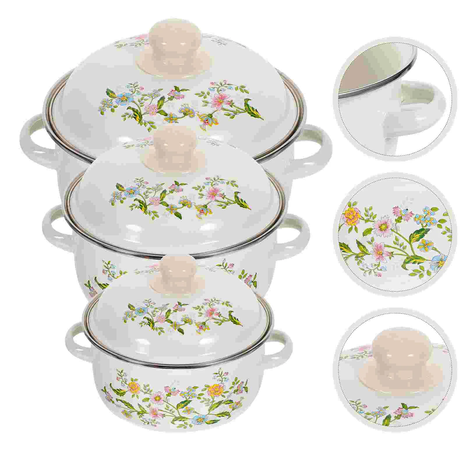 3 Pcs Enamel Pot Sauce Pots Soup Pan Small for Stove Top Cooking with Handle Saucepan
3 Pcs Enamel Pot Sauce Pots Soup Pan Small for Stove Top Cooking with Handle Saucepan