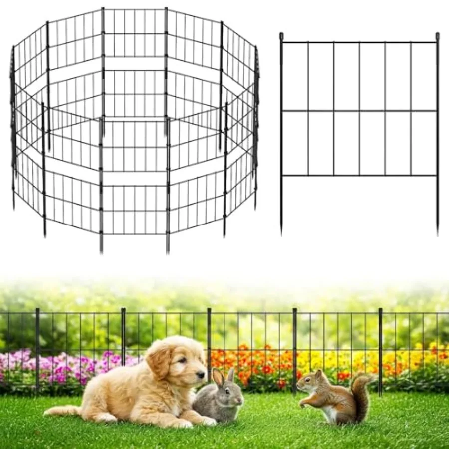 Garden Fence Tall 32in H x 13ft(L), 24 Panels Stackable Animal Barrier, Metal Garden Fencing 17in(H) x 26ft(L), Decorative No D
Garden Fence Tall 32in H x 13ft(L), 24 Panels Stackable Animal Barrier, Metal Garden Fencing 17in(H) x 26ft(L), Decorative No D