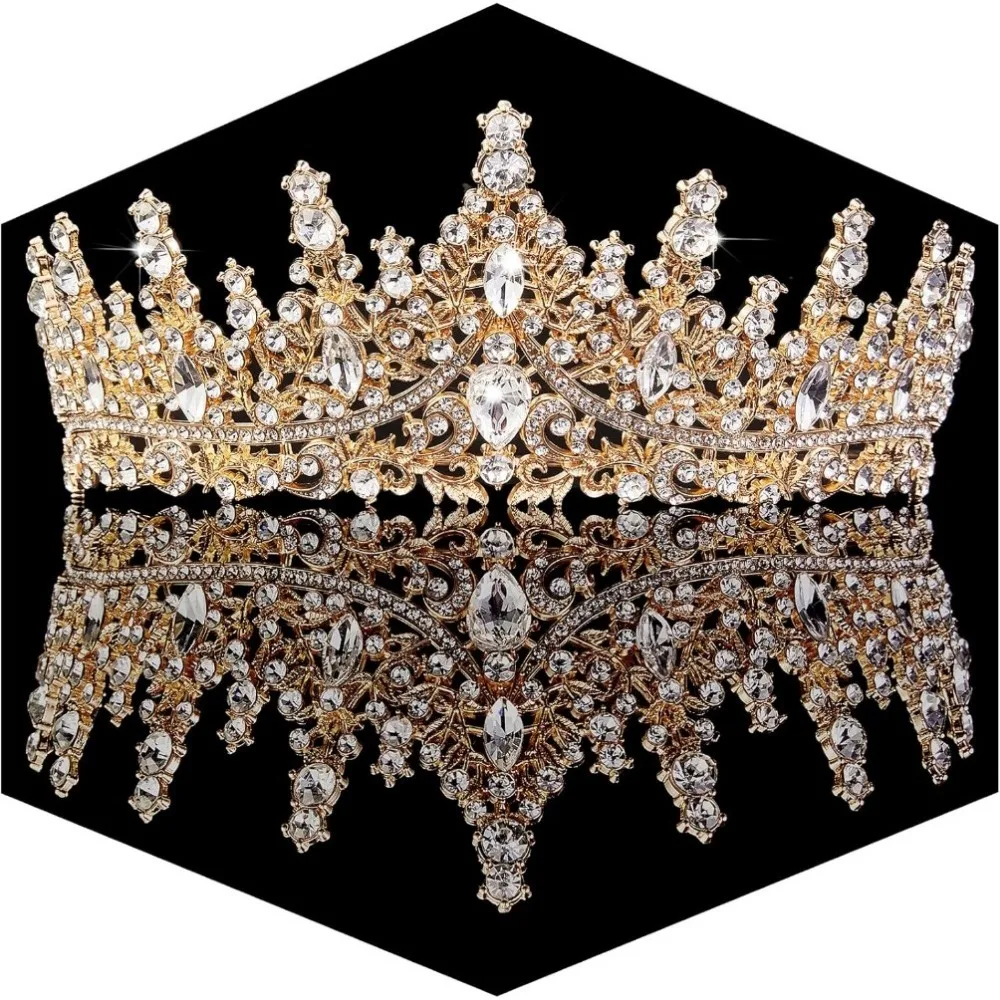 Gold Crown for Women Crystal Princess Tiaras Rhinestone Queen Crowns Wedding Bridal Hair Accessories Birthday Prom Pageant Party
Gold Crown for Women Crystal Princess Tiaras Rhinestone Queen Crowns Wedding Bridal Hair Accessories Birthday Prom Pageant Party