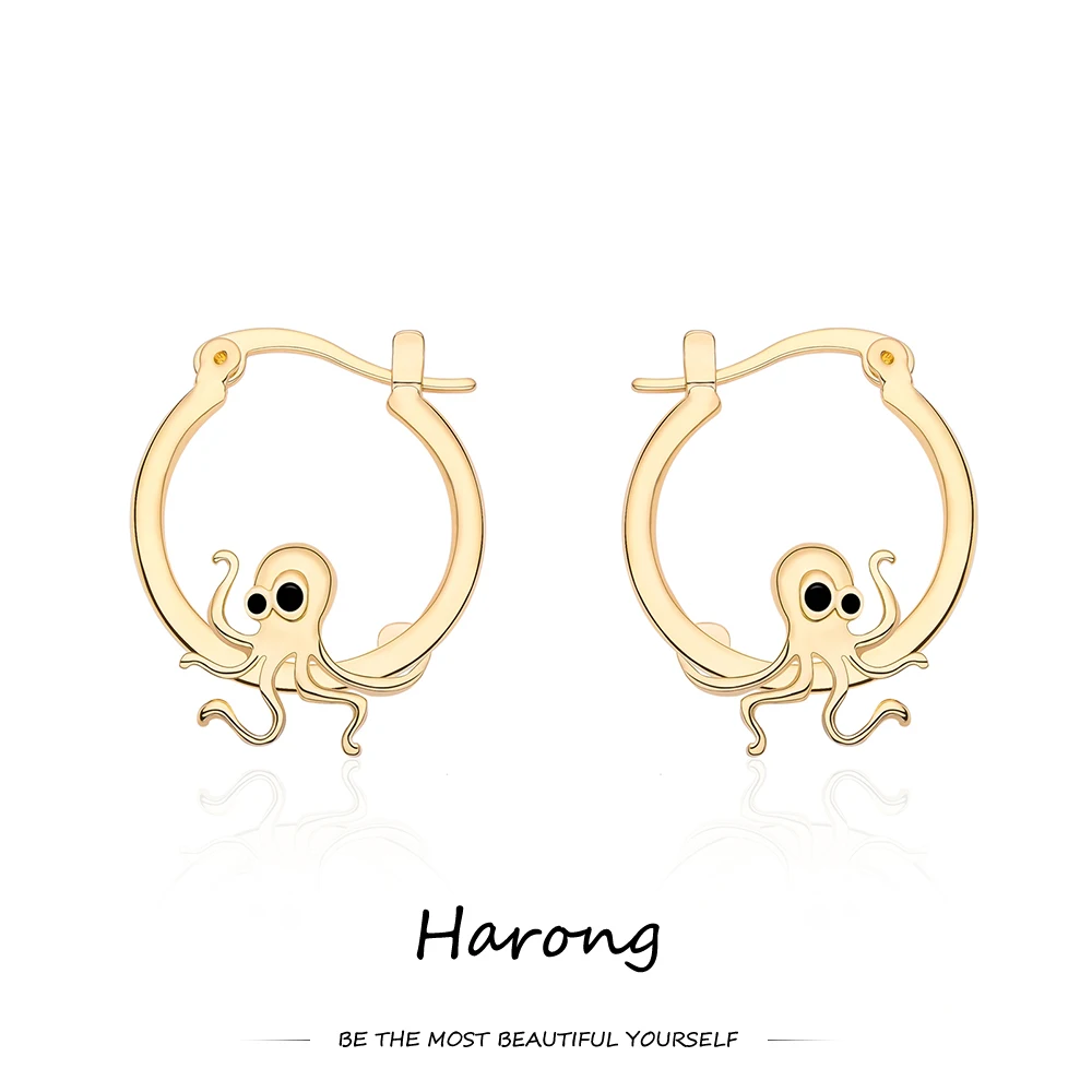 Harong Fashion Octopus Hoop Earrings Gold Color Simple Fine Women Girls Earrings Jewelry Decorative Gift for Wedding Party
Harong Fashion Octopus Hoop Earrings Gold Color Simple Fine Women Girls Earrings Jewelry Decorative Gift for Wedding Party