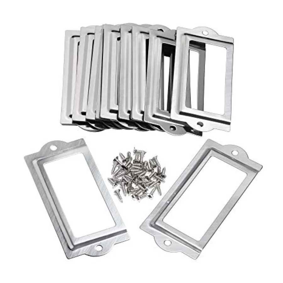 Bluecell 20pcs 80 x 35mm Silver Color Metal Office File Cabinet Shelves Drawer Name Card Label Holder Frames with Screws
Bluecell 20pcs 80 x 35mm Silver Color Metal Office File Cabinet Shelves Drawer Name Card Label Holder Frames with Screws