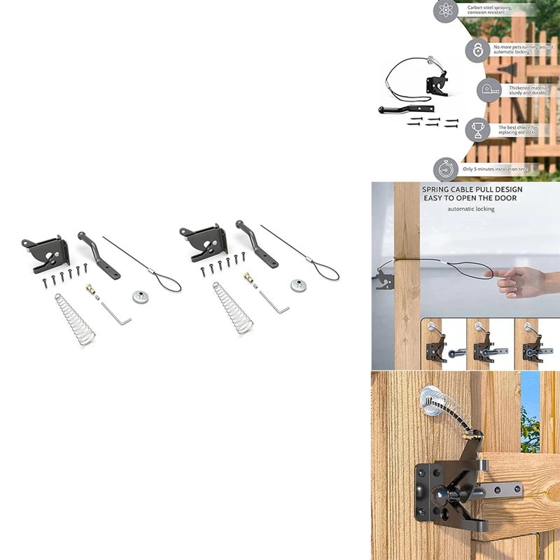 3PCS Door Latch With Spring Puller, Fence Door Lock, Fence Lock Small Lock With Rope, Suitable For Fence Gates Durable
3PCS Door Latch With Spring Puller, Fence Door Lock, Fence Lock Small Lock With Rope, Suitable For Fence Gates Durable
