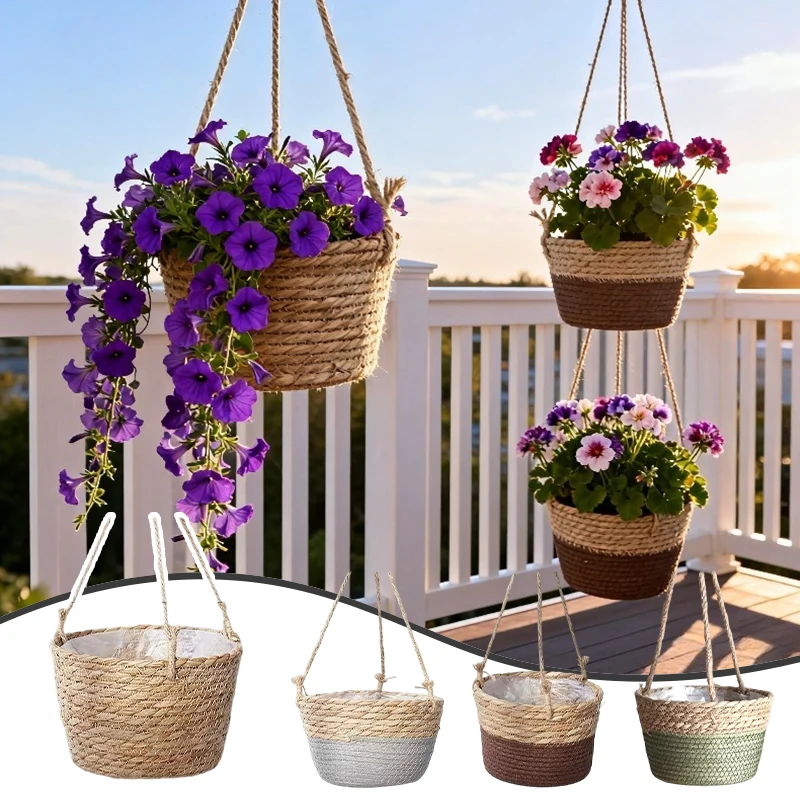 Macrame Hanging Planter Plant Storage Basket Handwoven Jute Rope Flower Pot Holder for Indoor Outdoor Garden Window Home Decor
Macrame Hanging Planter Plant Storage Basket Handwoven Jute Rope Flower Pot Holder for Indoor Outdoor Garden Window Home Decor