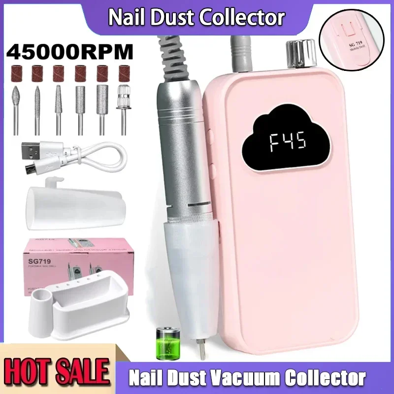 45000RPM Profesional Rechargeable Electric Nail Drill Electric Portable Nail Sander File for Gel Nails Polishing Salon Tool
45000RPM Profesional Rechargeable Electric Nail Drill Electric Portable Nail Sander File for Gel Nails Polishing Salon Tool