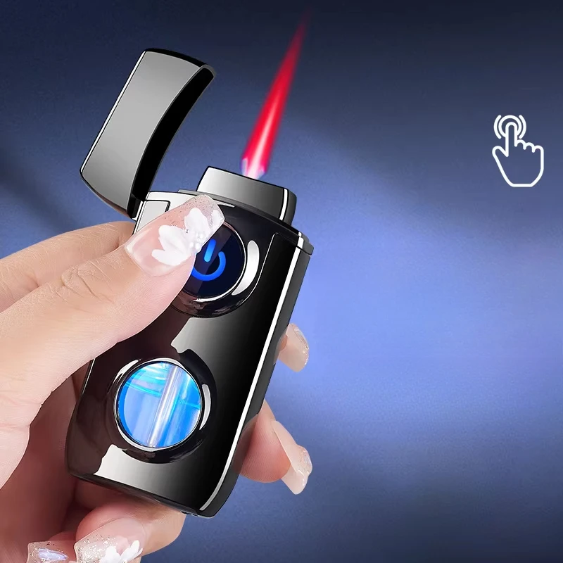 Metal Creative Touch Induction Ignition Windproof Jet Fire Gas Lighter LED Blue Light Visible Gas Window USB Electronic Lighters
Metal Creative Touch Induction Ignition Windproof Jet Fire Gas Lighter LED Blue Light Visible Gas Window USB Electronic Lighters