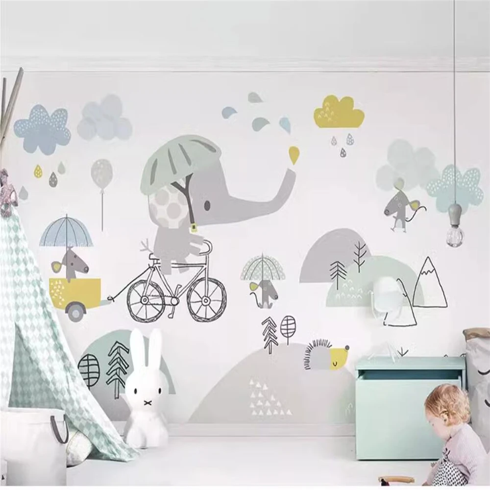Custom Nordic Minimalist Cartoon Elephant Cycling Mural Wallpaper Bedroom Living Room Decor Boys Girls room bedroom accessories
Custom Nordic Minimalist Cartoon Elephant Cycling Mural Wallpaper Bedroom Living Room Decor Boys Girls room bedroom accessories