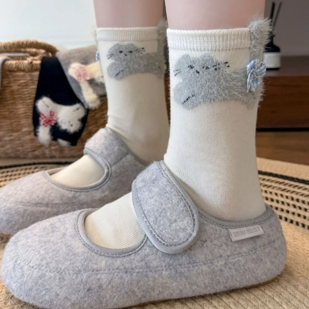 Модные милые носки с бантом и рисунком котенка, впитывающие пот, дышащие носки средней длины, повседневные носки, осень-зима
Модные милые носки с бантом и рисунком котенка, впитывающие пот, дышащие носки средней длины, повседневные носки, осень-зима