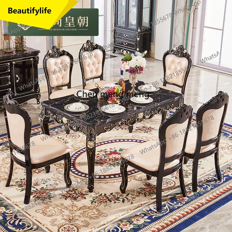 Обеденный стол и стулья из массива европейского дерева, комбинация мрамора, прямоугольный, в американском стиле, легкий люкс, для дома, квадратный обеденный стол
Обеденный стол и стулья из массива европейского дерева, комбинация мрамора, прямоугольный, в американском стиле, легкий люкс, для дома, квадратный обеденный стол