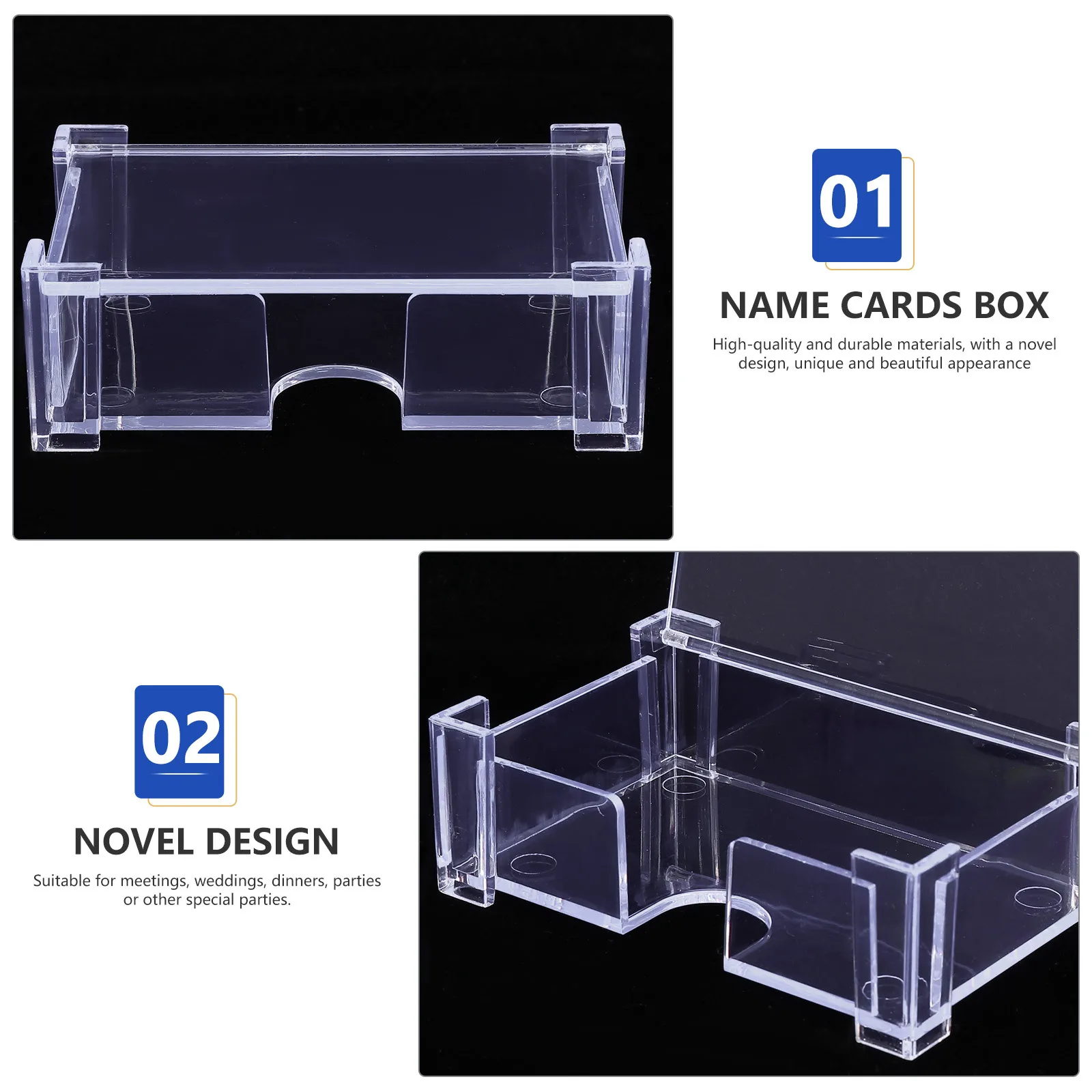 2Pcs Business Cards Container Elegant Flip-Type Holder High-Quality Acrylic Material Office Organizer Cards Storage Box
2Pcs Business Cards Container Elegant Flip-Type Holder High-Quality Acrylic Material Office Organizer Cards Storage Box