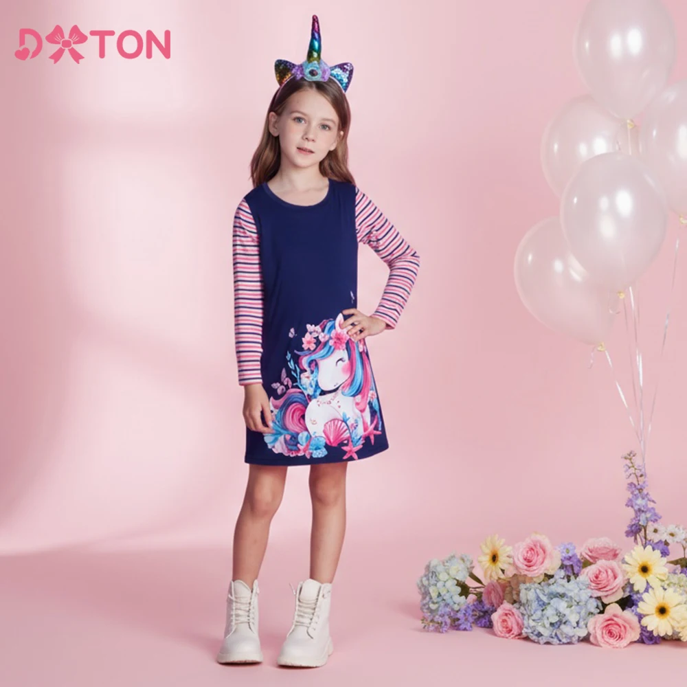 DXTON Toddler Girls Cartoon Clothes Striped Long Sleeve Cotton Kids Dresses For Girls Floral Unicorn Children School Daily Dress
DXTON Toddler Girls Cartoon Clothes Striped Long Sleeve Cotton Kids Dresses For Girls Floral Unicorn Children School Daily Dress