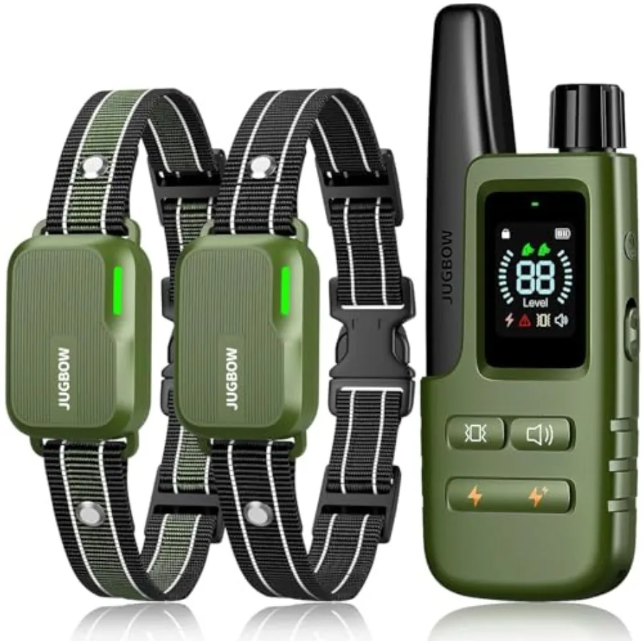 Dog training collar for 2 dogs 10-120 lbs,IPX8 waterproof, black nylon, 4200FT range, 4 modes, rechargeable e-collar for large/
Dog training collar for 2 dogs 10-120 lbs,IPX8 waterproof, black nylon, 4200FT range, 4 modes, rechargeable e-collar for large/