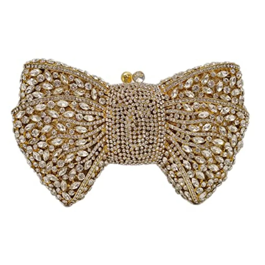 Evening clutch for party and wedding: luxury crystal bowknot design, glitter rhinestone embellishment, silver-tone hardware, el
Evening clutch for party and wedding: luxury crystal bowknot design, glitter rhinestone embellishment, silver-tone hardware, el