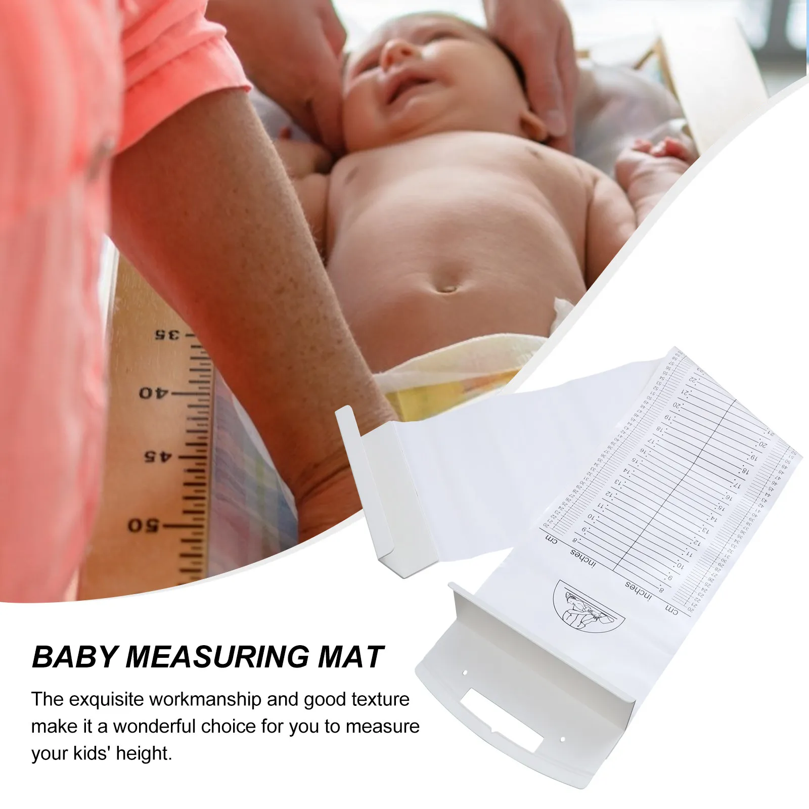 Toddler Height Ruler Non Toxic Baby Measuring Mat with Graphic Instructions Fixed Head Sliding Foot Positioner Space Saving
Toddler Height Ruler Non Toxic Baby Measuring Mat with Graphic Instructions Fixed Head Sliding Foot Positioner Space Saving