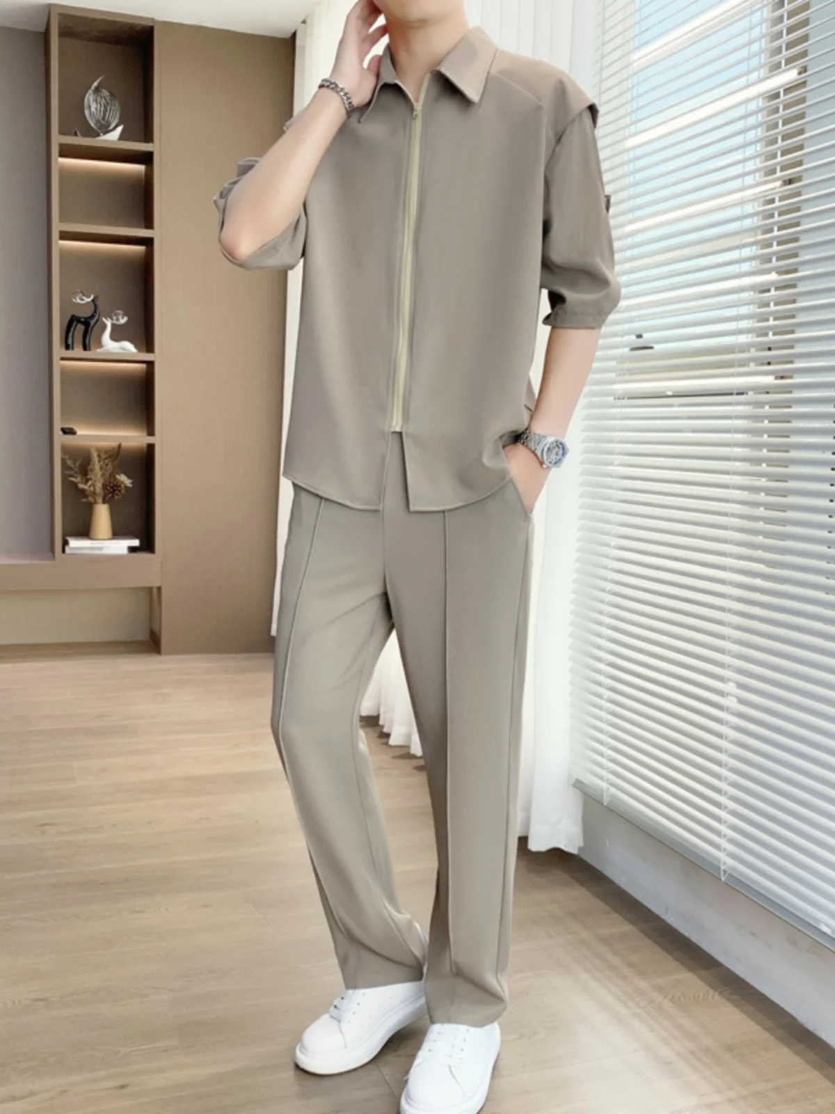 Fashionable Casual Shirt Set for Men Summer Thin Lightweight Business West Pants Youth Polyester Long Sleeve Long P...
Fashionable Casual Shirt Set for Men Summer Thin Lightweight Business West Pants Youth Polyester Long Sleeve Long P...