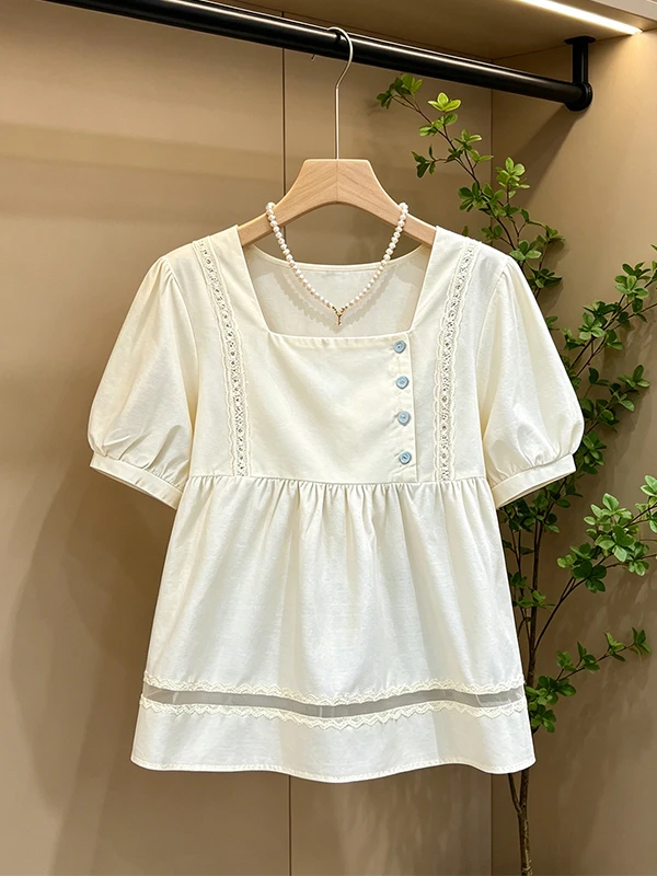 plus Size Comfortable Korean Style Square Collar Shirt Women's Summer 2026 New Loose Fit Breathable Skin-Friendly Top
plus Size Comfortable Korean Style Square Collar Shirt Women's Summer 2026 New Loose Fit Breathable Skin-Friendly Top